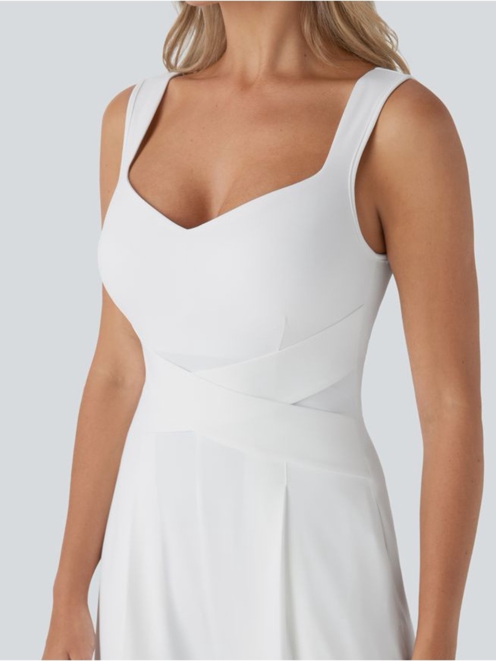 Halara White U Back Sleeveless Casual Jumpsuit with Pockets